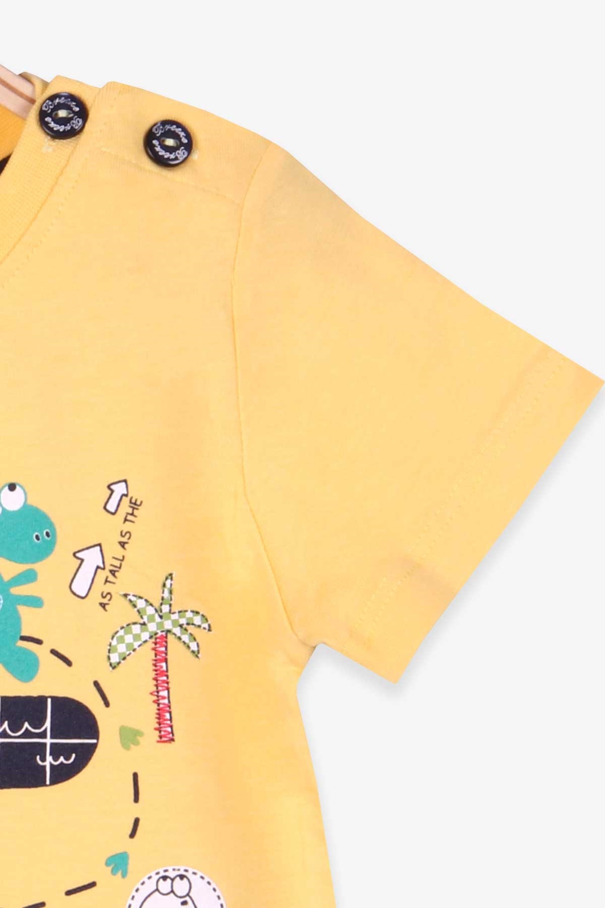 Breeze Erkek Bebek Tişört Dinozor Baskılı Sarı (9 Ay-3 Yaş)