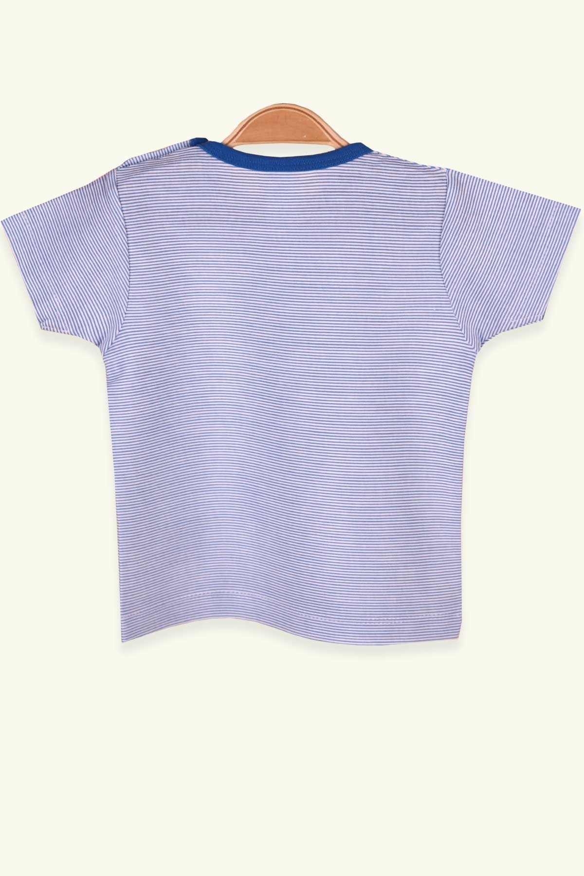 Breeze Erkek Bebek Tişört Patlı Çizgili Mavi (1-4 Yaş)