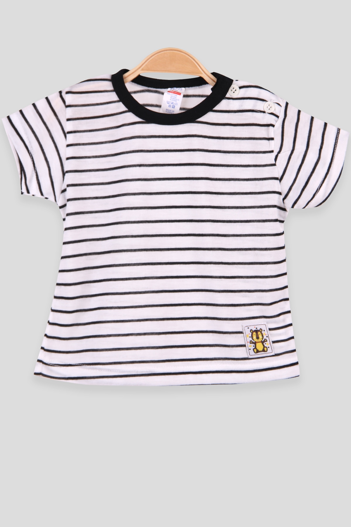 Breeze Erkek Bebek Tişört Patlı Çizgili Siyah (1-4 Yaş)