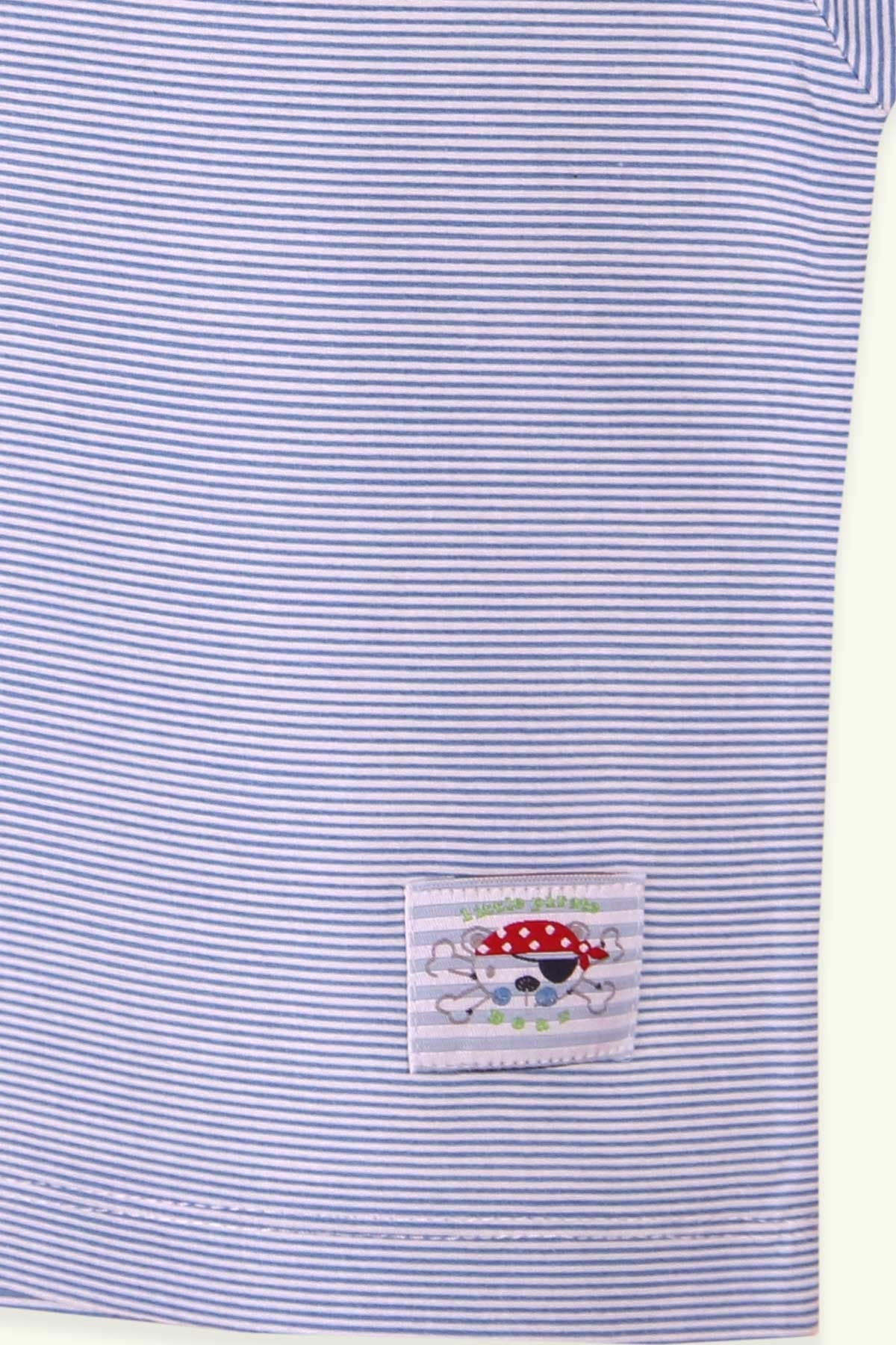 Breeze Erkek Bebek Tişört Patlı Çizgili Mavi (1-4 Yaş)