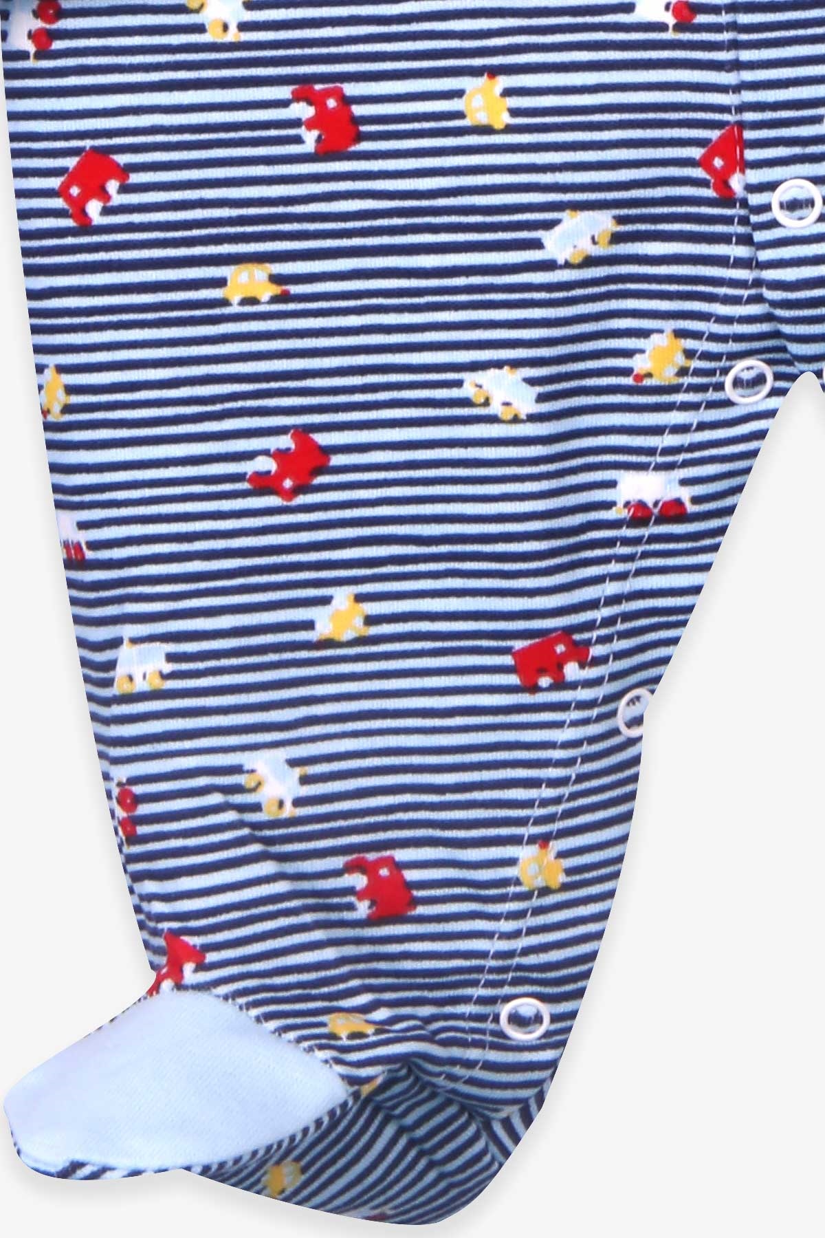 Breeze Erkek Bebek Tulum Araba Baskılı Şapkalı Set Bebe Mavisi (0-3-6 Ay)