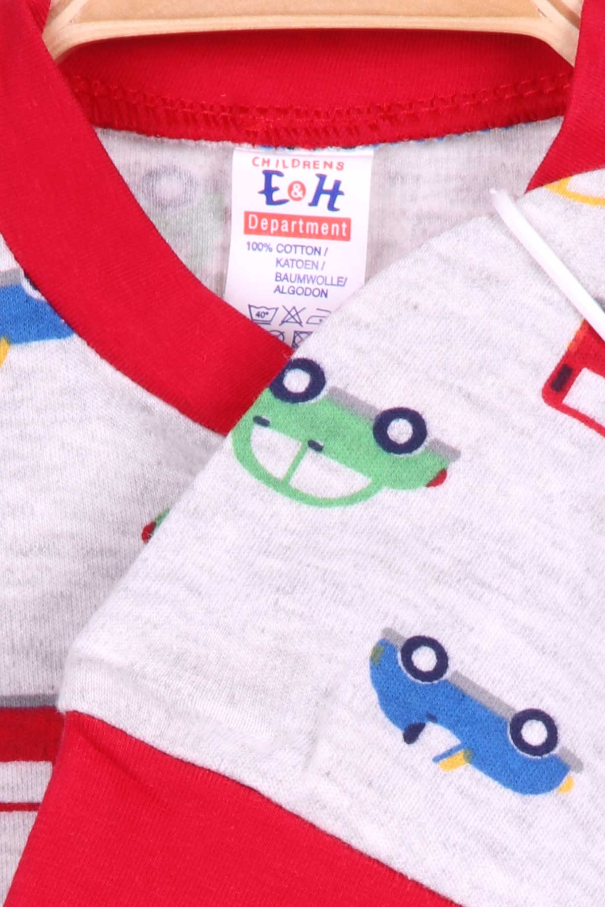 Breeze Erkek Bebek Tulum Araba Desenli Açık Gri Melanj (0-3 Ay-6 Ay)