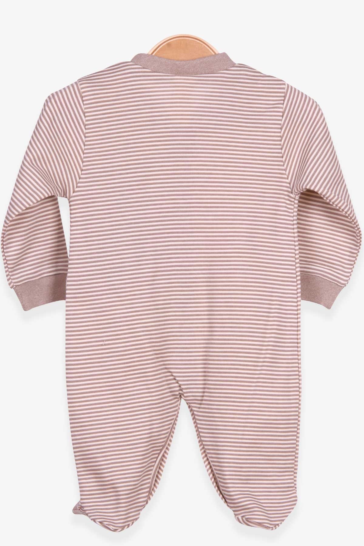 Breeze Erkek Bebek Tulum Aslan Nakışlı Şapkalı Set Açık Kahverengi (0-3-6 Ay)