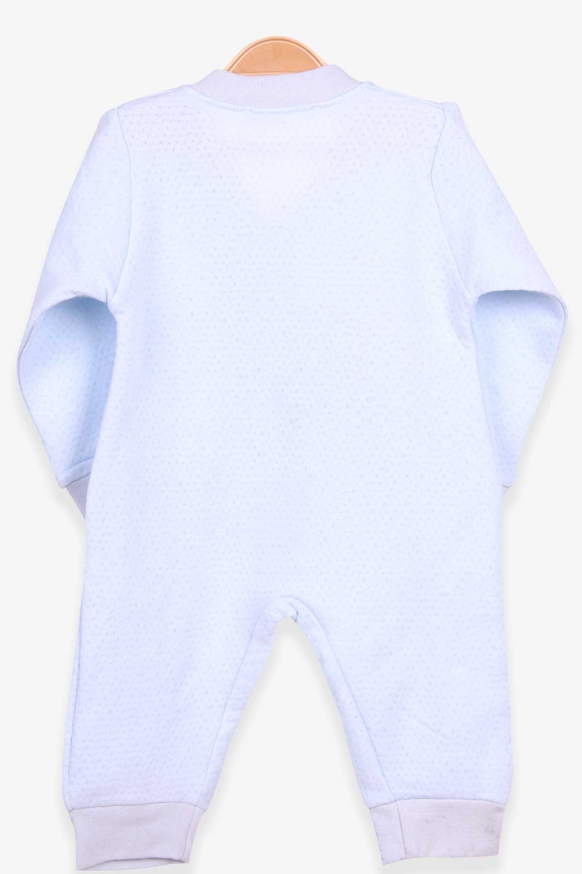 Breeze Erkek Bebek Tulum Ayı Nakışlı Bebe Mavisi (4 Ay-1.5 Yaş)