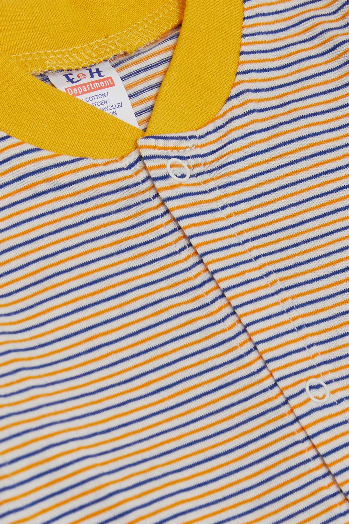 Breeze Erkek Bebek Tulum Çizgili Karışık Renk (0-6 Ay)