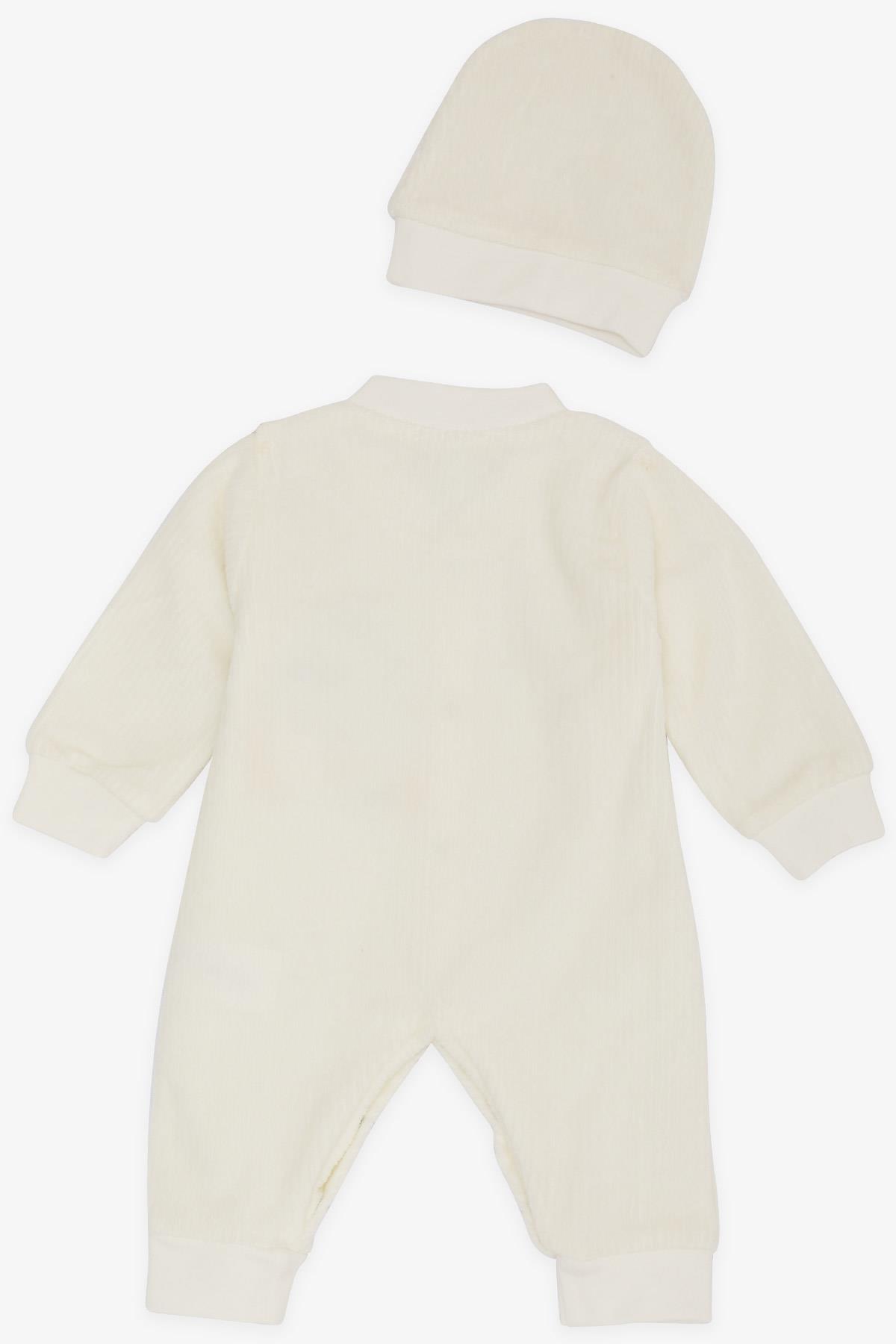 Breeze Erkek Bebek Tulum Dinozor Nakışlı Ekru (0-3 Ay-6 Ay)