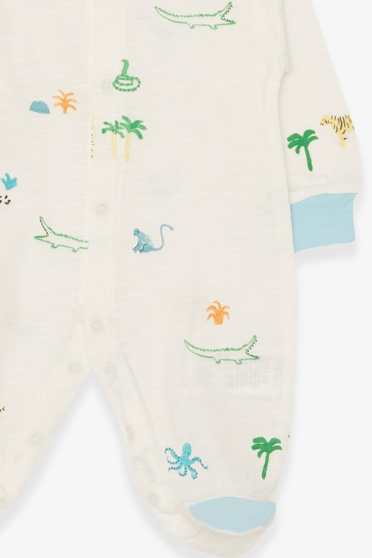Breeze Erkek Bebek Tulum Hayvanlar Alemi Temalı Ekru (0-3 Ay-6 Ay)