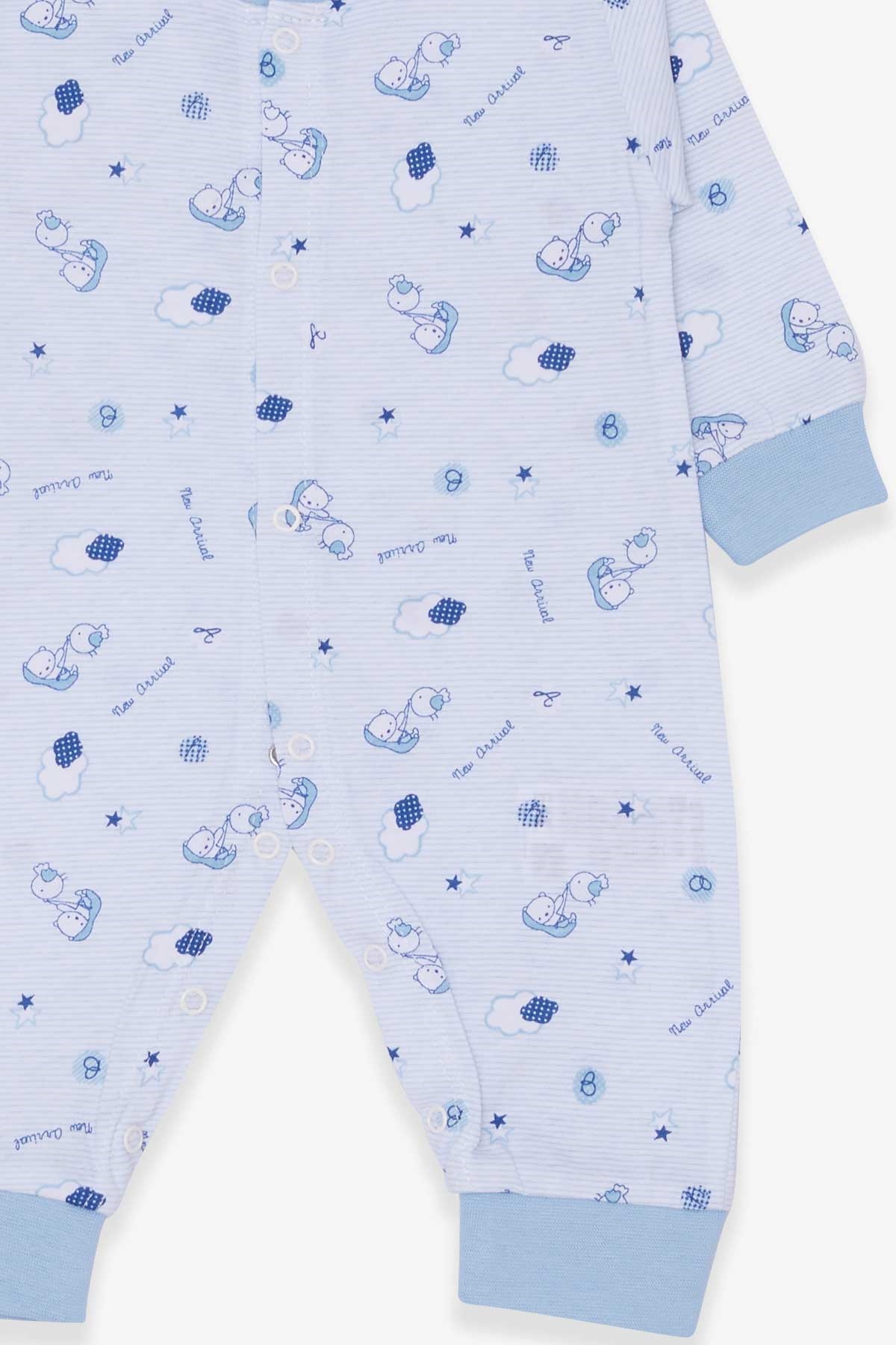 Breeze Erkek Bebek Tulum Sevimli Arkadaşlar Temalı Buz Mavisi (0-3 Ay-6 Ay)