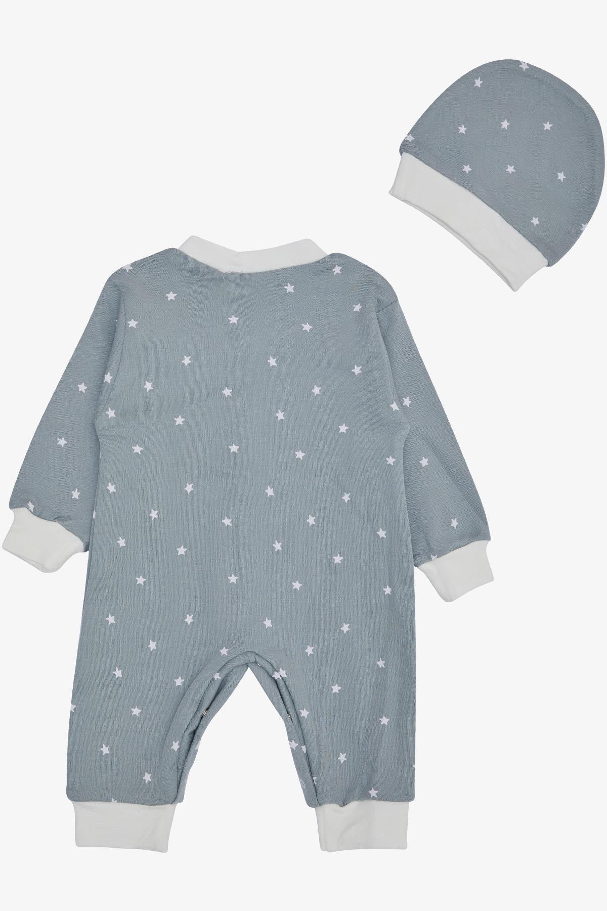 Breeze Erkek Bebek Tulum Yıldız Desenli Mint Yeşili (0-3 Ay)