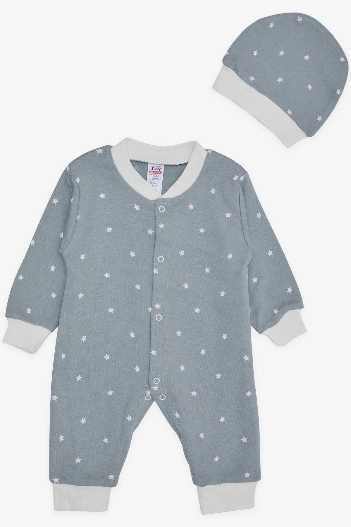 Breeze Erkek Bebek Tulum Yıldız Desenli Mint Yeşili (0-3 Ay)
