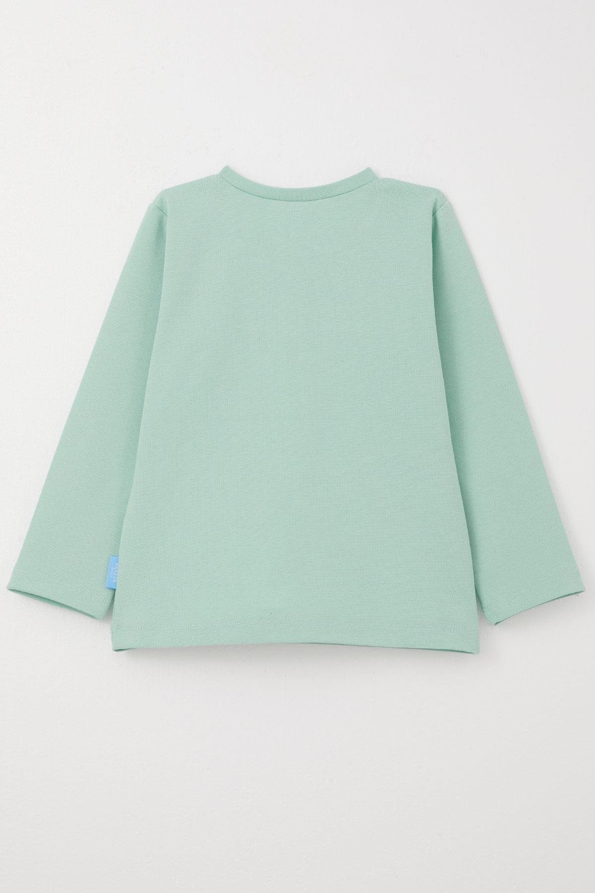 Breeze Erkek Bebek Uzun Kollu Tişört Basic Su Yeşili (9 Ay-3 Yaş)