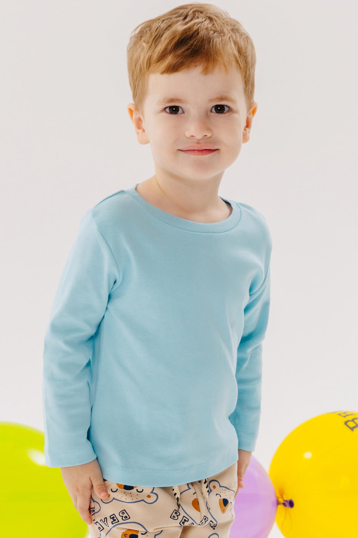 Breeze Erkek Bebek Uzun Kollu Tişört Basic Bebe Mavisi (1-2 Yaş)