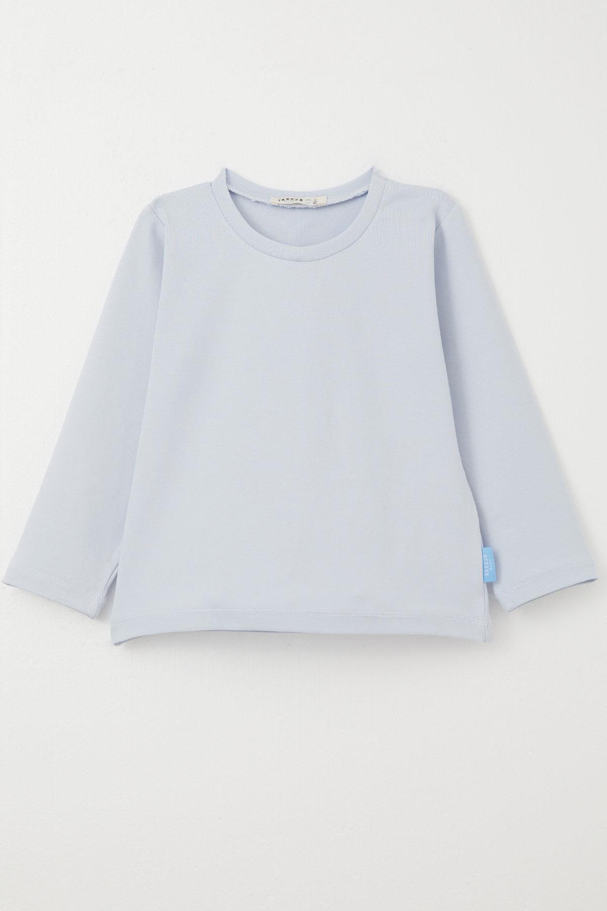 Breeze Erkek Bebek Uzun Kollu Tişört Basic Buz Mavisi (9 Ay-3 Yaş)