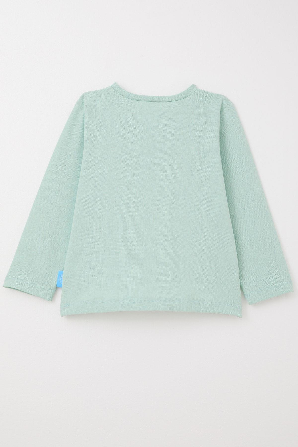 Breeze Erkek Bebek Uzun Kollu Tişört Basic Mint Yeşili (9 Ay-3 Yaş)