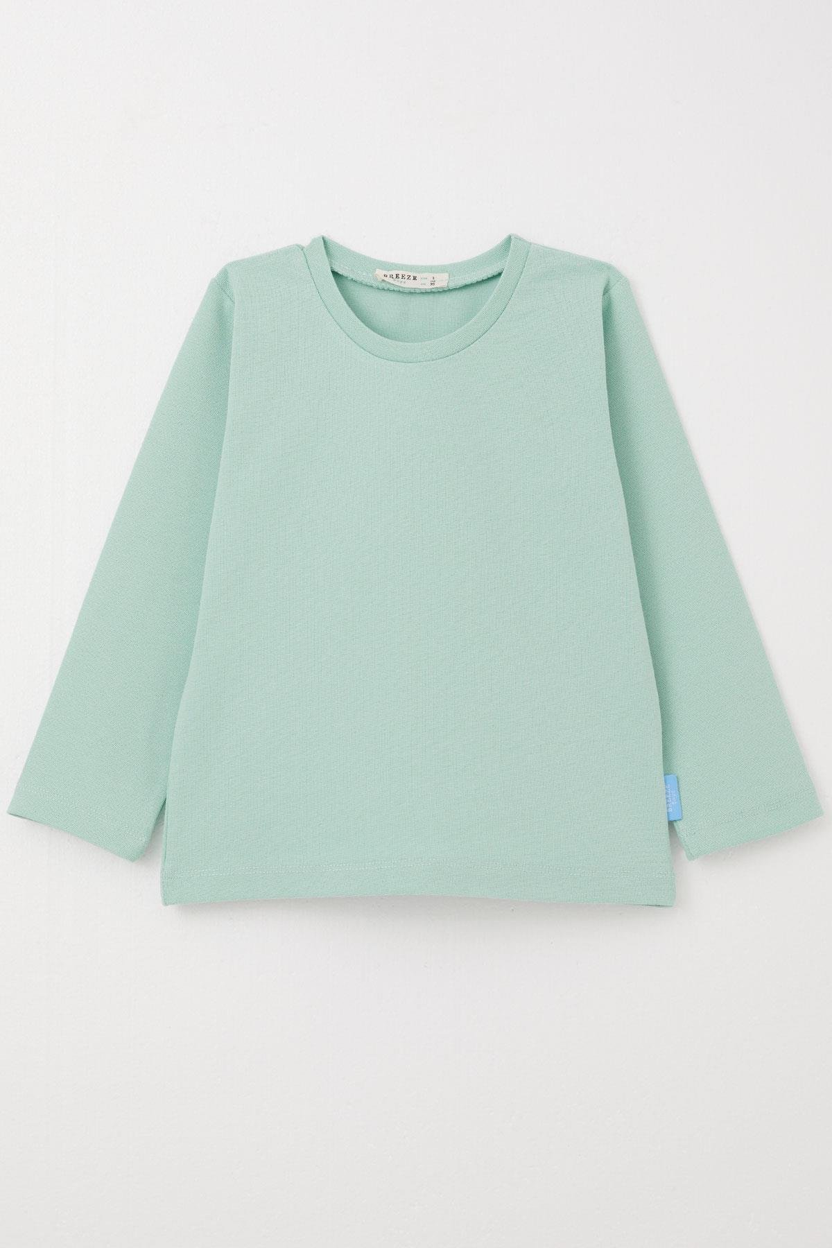 Breeze Erkek Bebek Uzun Kollu Tişört Basic Su Yeşili (9 Ay-3 Yaş)