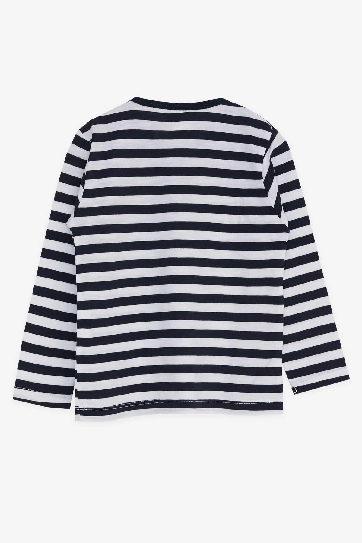 Breeze Erkek Bebek Uzun Kollu Tişört Çizgili Lacivert (9 Ay-3 Yaş)