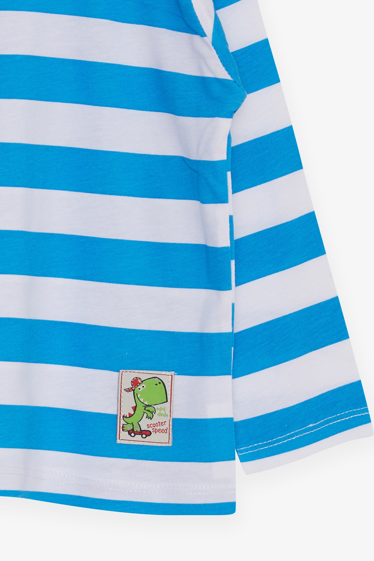 Breeze Erkek Bebek Uzun Kollu Tişört Çizgili Açık Mavi (9 Ay-3 Yaş)
