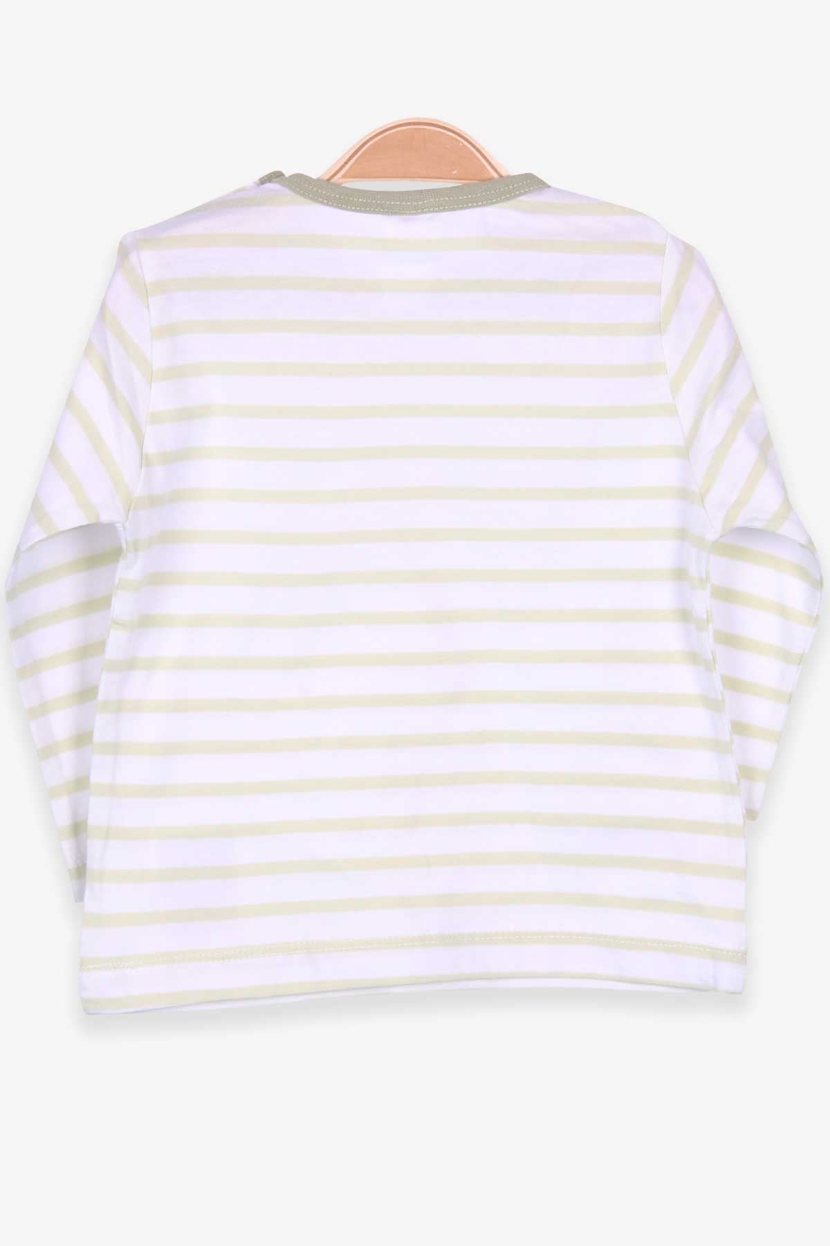 Breeze Erkek Bebek Uzun Kollu Tişört Patlı Çizgili Fıstık Yeşili (9 Ay-3 Yaş)