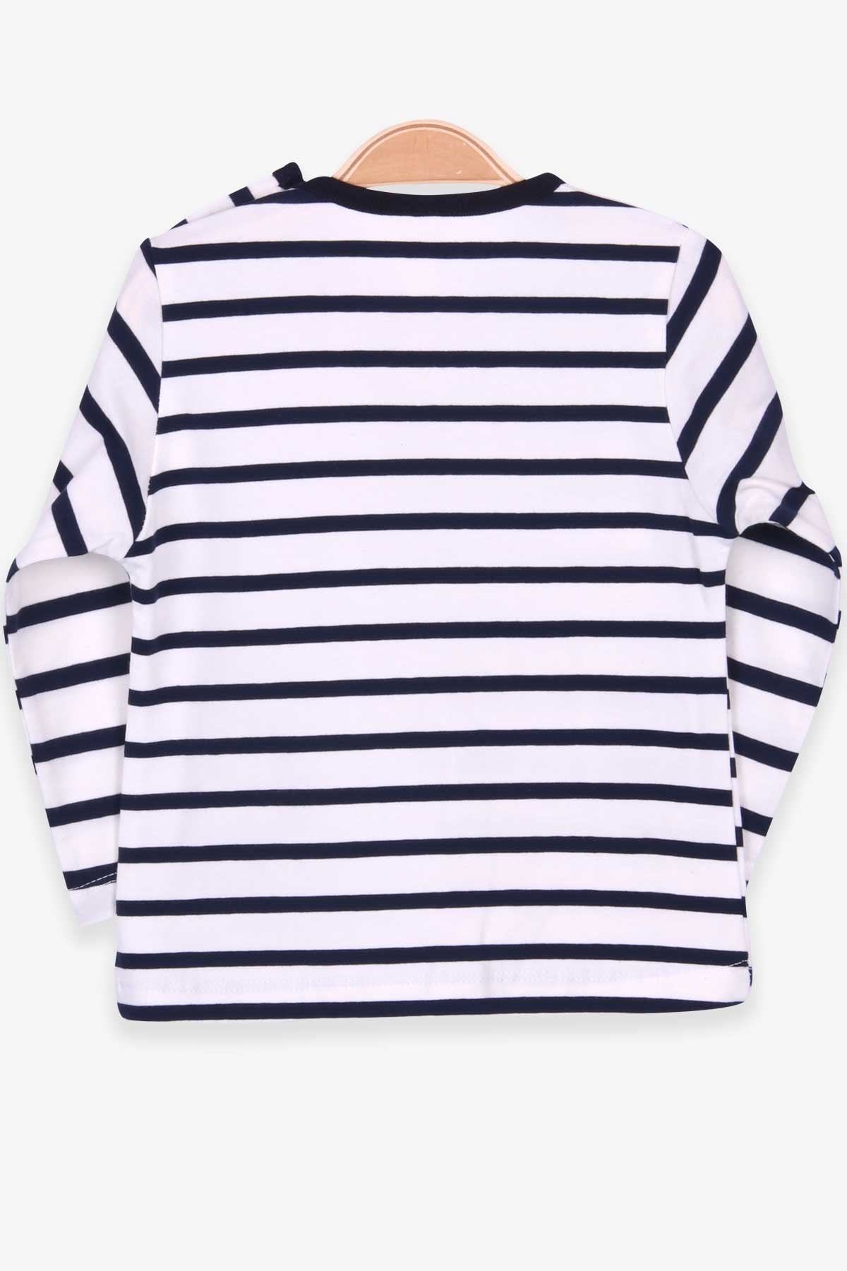 Breeze Erkek Bebek Uzun Kollu Tişört Patlı Çizgili Ekru (9 Ay-3 Yaş)