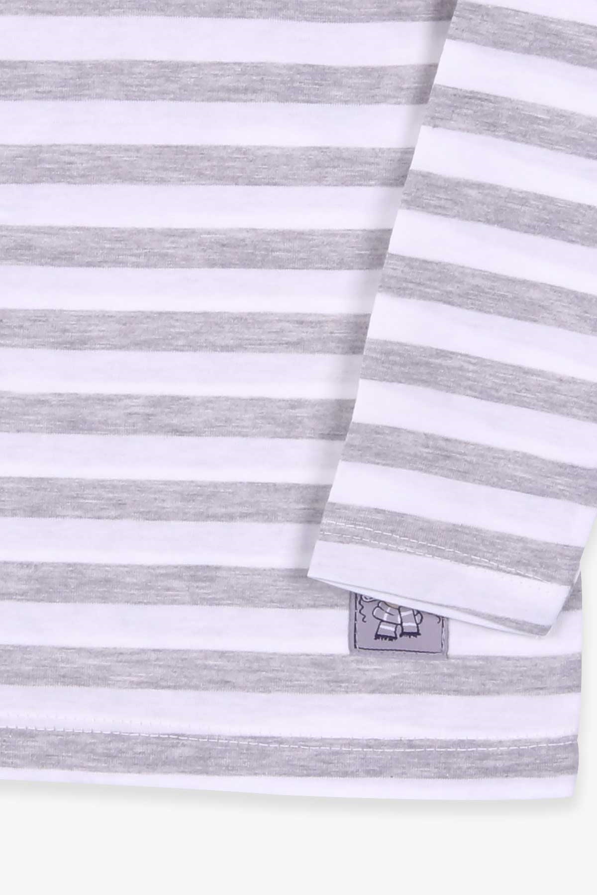 Breeze Erkek Bebek Uzun Kollu Tişört Patlı Çizgili Açık Gri (9 Ay-3 Yaş)