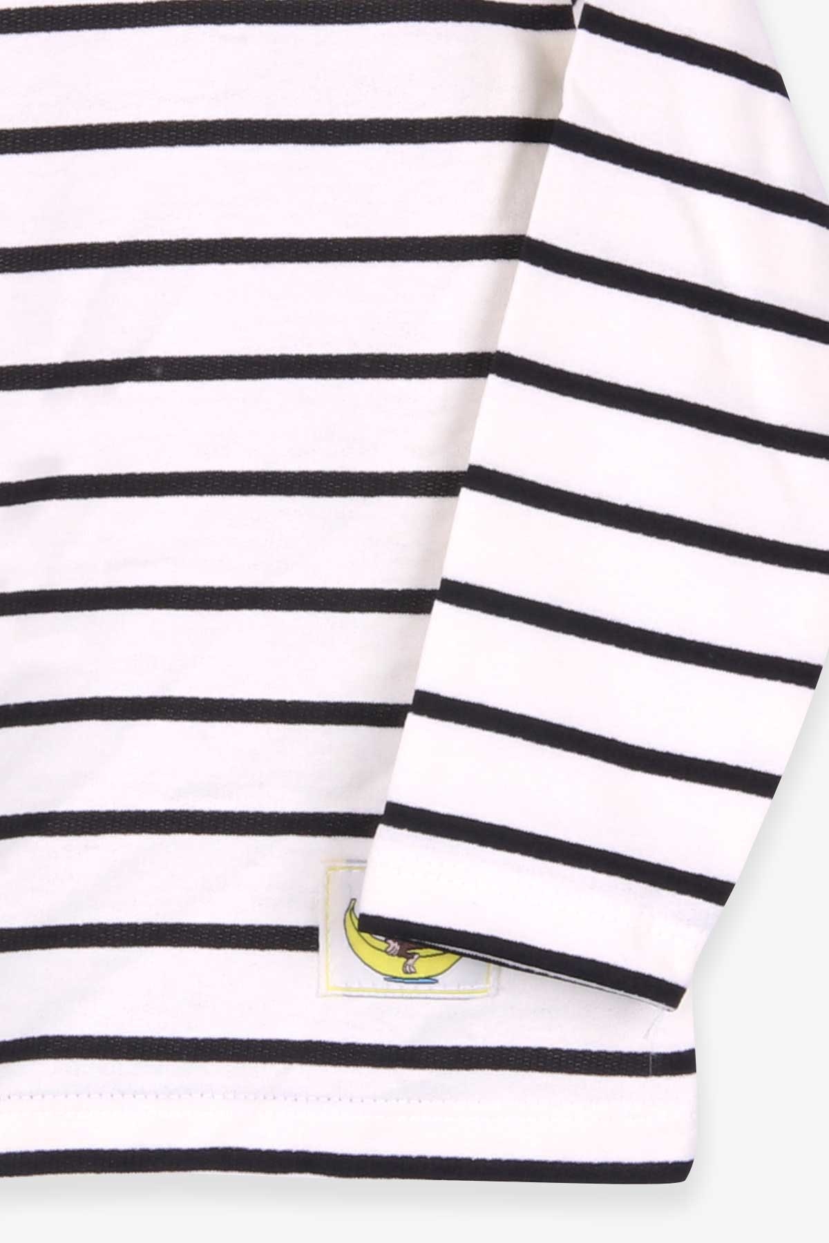 Breeze Erkek Bebek Uzun Kollu Tişört Patlı Çizgili Krem (9 Ay-3 Yaş)