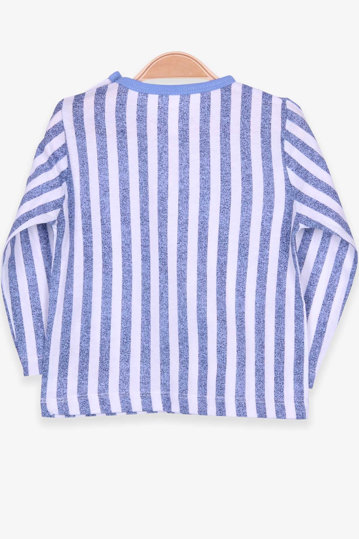 Breeze Erkek Bebek Uzun Kollu Tişört Patlı Çizgili Açık Mavi (9 Ay-3 Yaş)