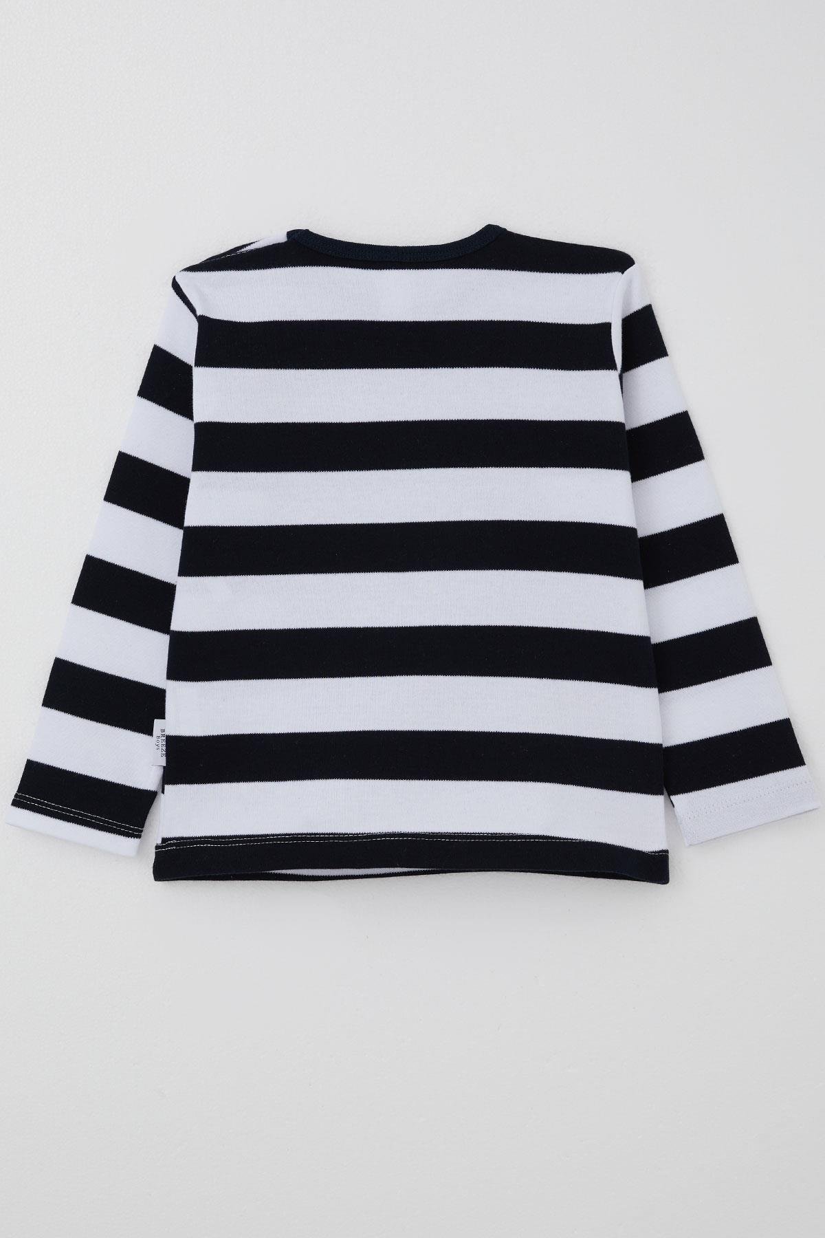 Breeze Erkek Bebek Uzun Kollu Tişört Patlı Lacivert (9 Ay-3 Yaş)