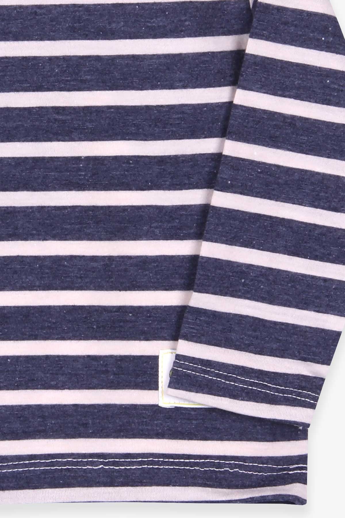 Breeze Erkek Bebek Uzun Kollu Tişört Patlı Çizgili İndigo (9 Ay-3 Yaş)