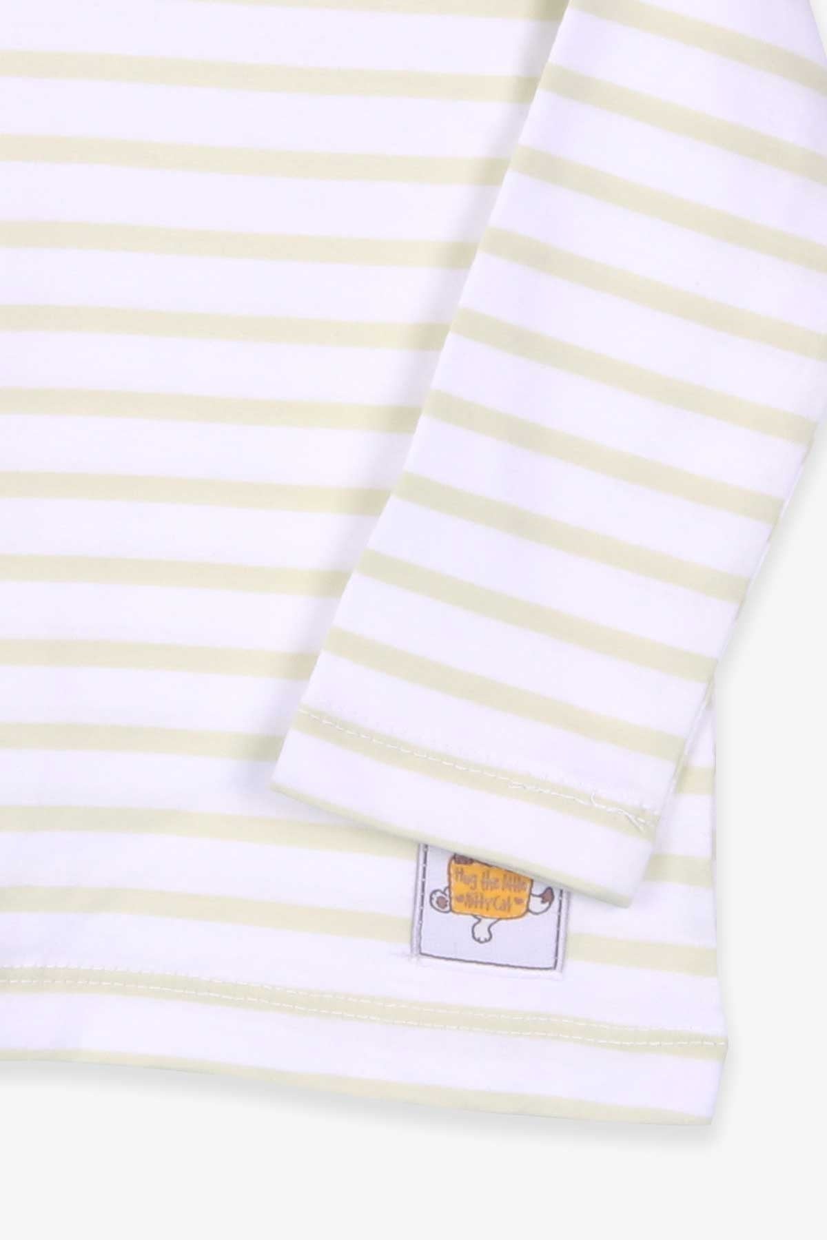 Breeze Erkek Bebek Uzun Kollu Tişört Patlı Çizgili Fıstık Yeşili (9 Ay-3 Yaş)