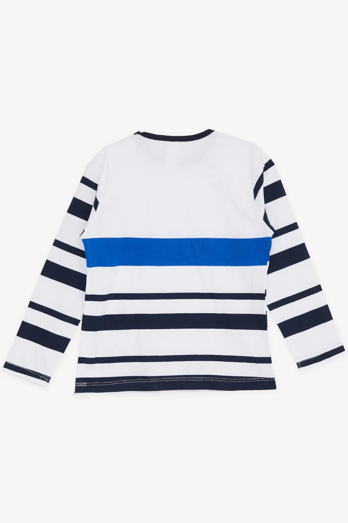 Breeze Erkek Bebek Uzun Kollu Tişört Patlı Bebek Ayıcık Baskılı Beyaz (9 Ay-3 Yaş)