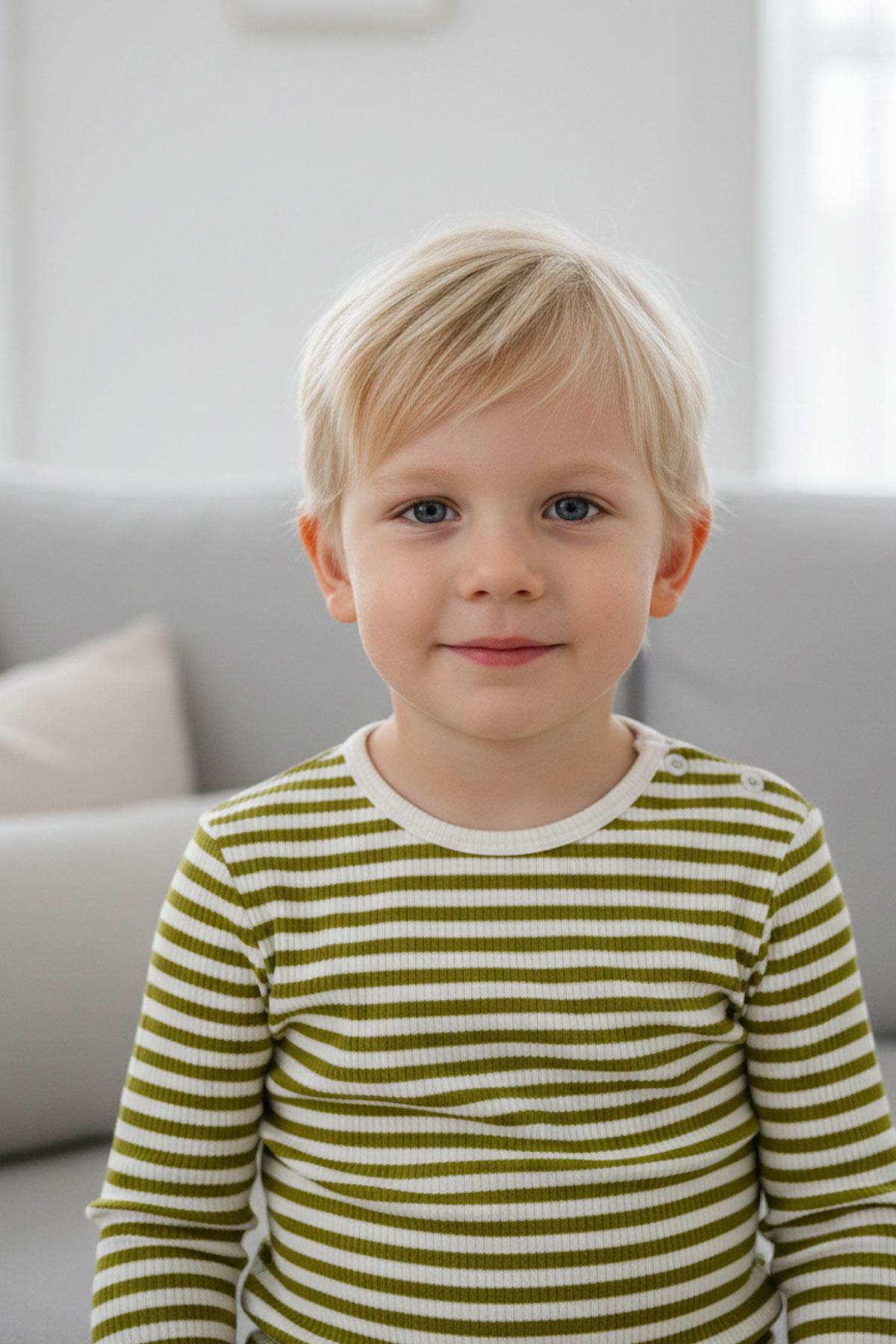 Breeze Erkek Bebek Uzun Kollu Tişört Patlı Çizgili Yeşil (9 Ay-3 Yaş)