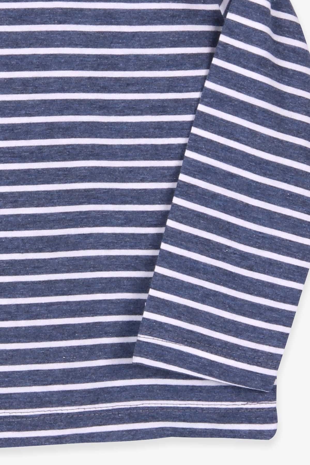 Breeze Erkek Bebek Uzun Kollu Tişört Patlı Çizgili İndigo (9 Ay-3 Yaş)