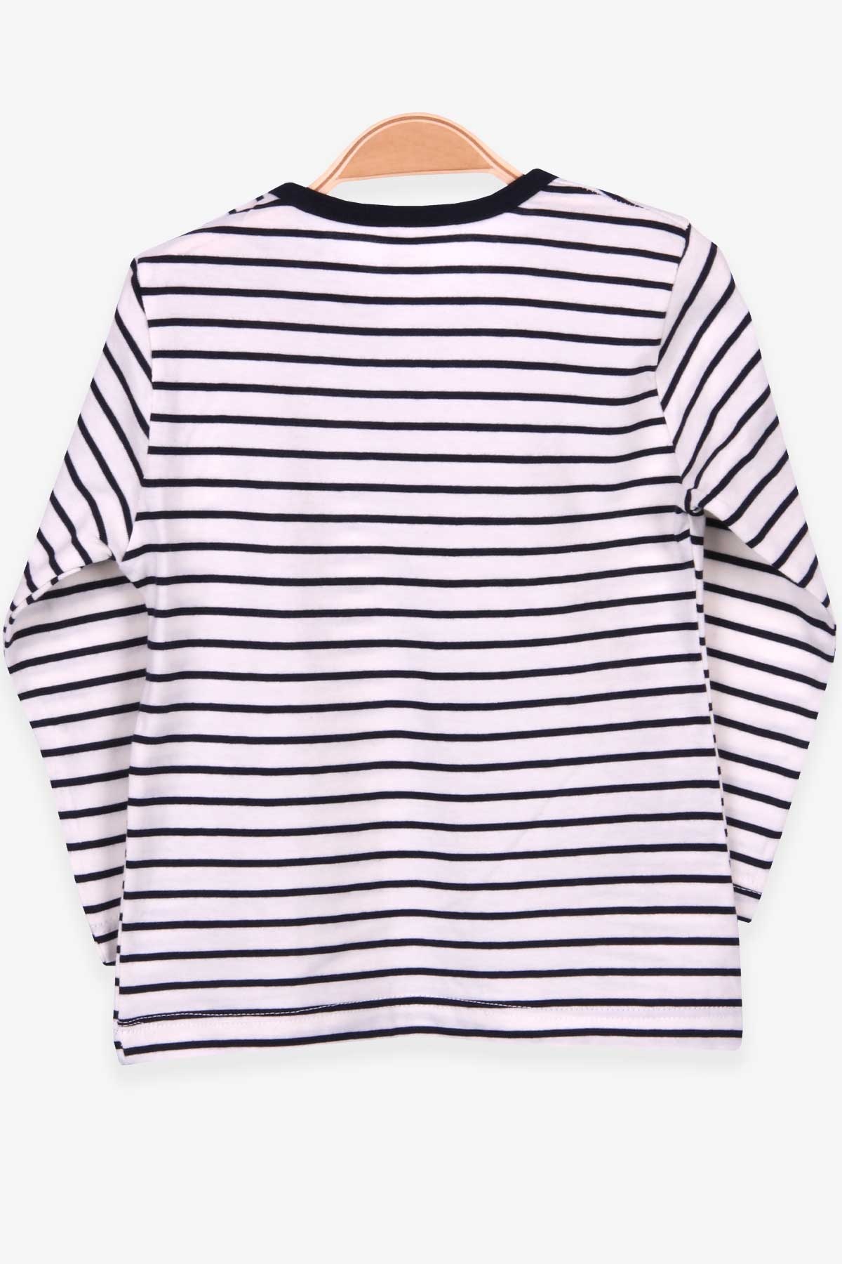 Breeze Erkek Bebek Uzun Kollu Tişört Patlı Çizgili Ekru (9 Ay-3 Yaş)