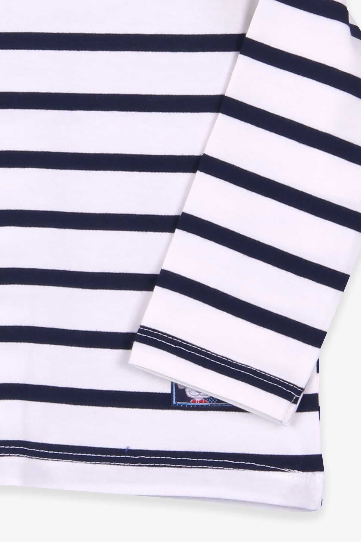 Breeze Erkek Bebek Uzun Kollu Tişört Patlı Çizgili Ekru (9 Ay-3 Yaş)