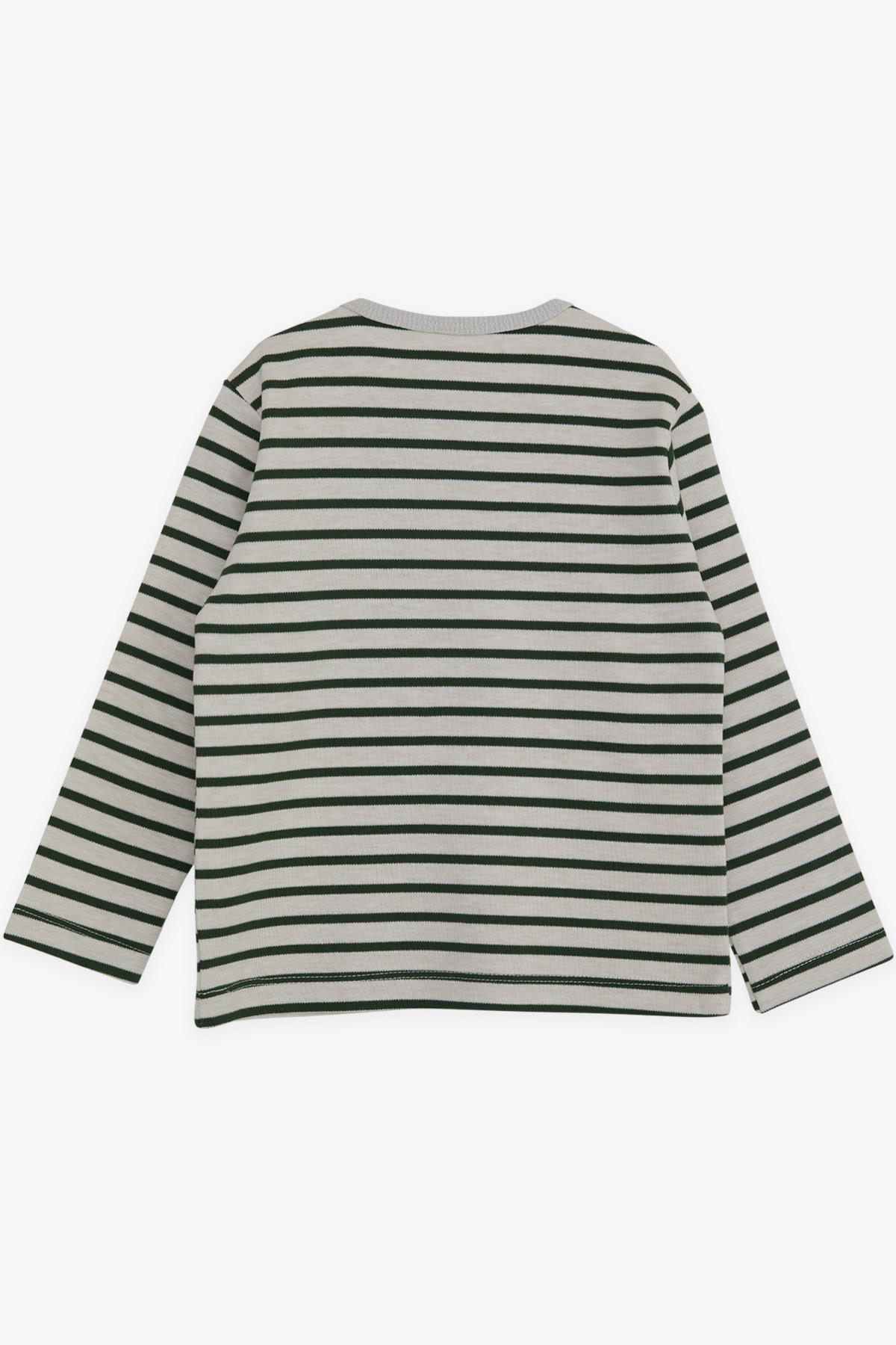 Breeze Erkek Bebek Uzun Kollu Tişört Patlı Maymuncuk Baskılı Bej (9 Ay-3 Yaş)
