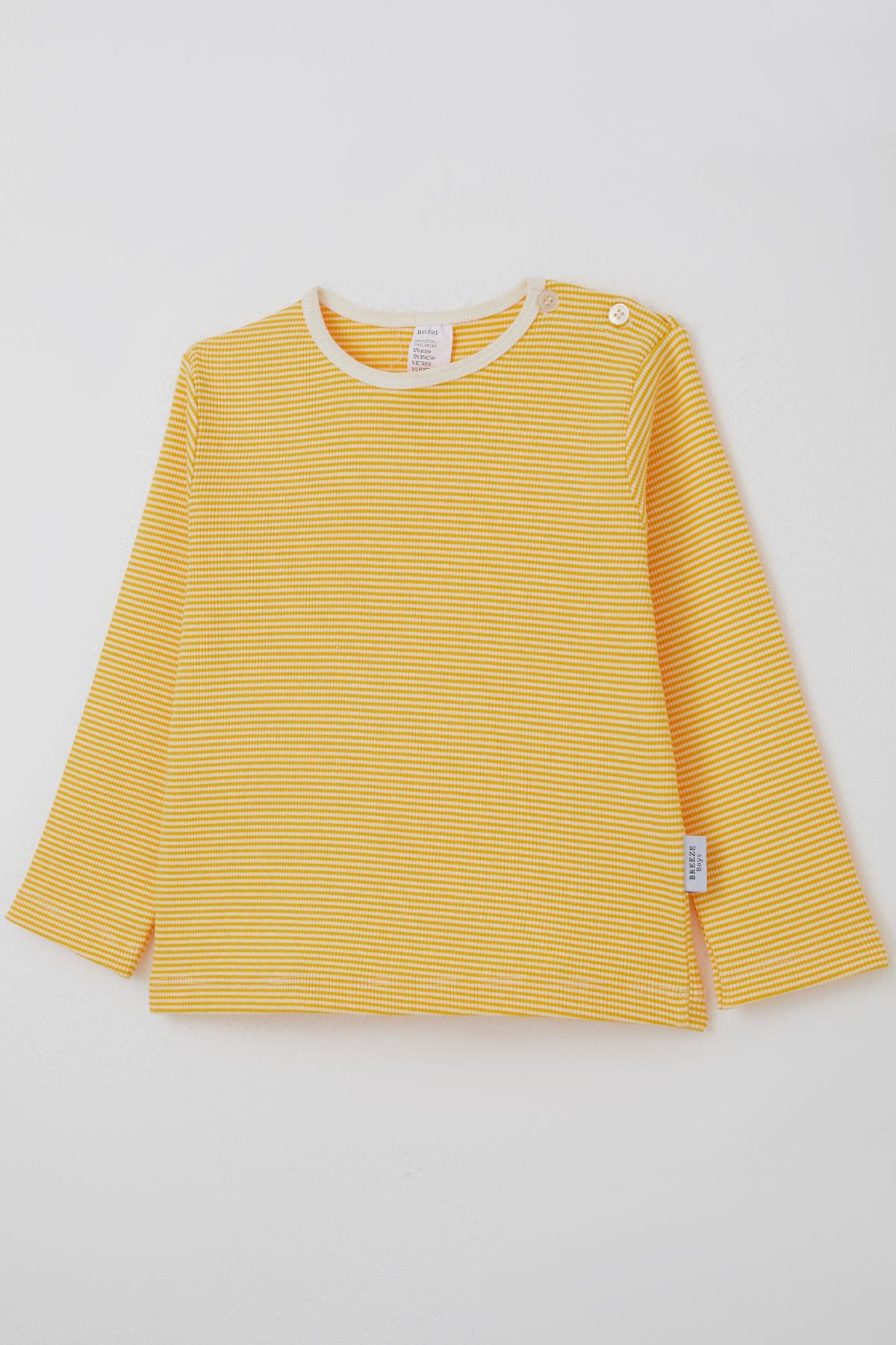 Breeze Erkek Bebek Uzun Kollu Tişört Patlı Sarı (9 Ay-3 Yaş)