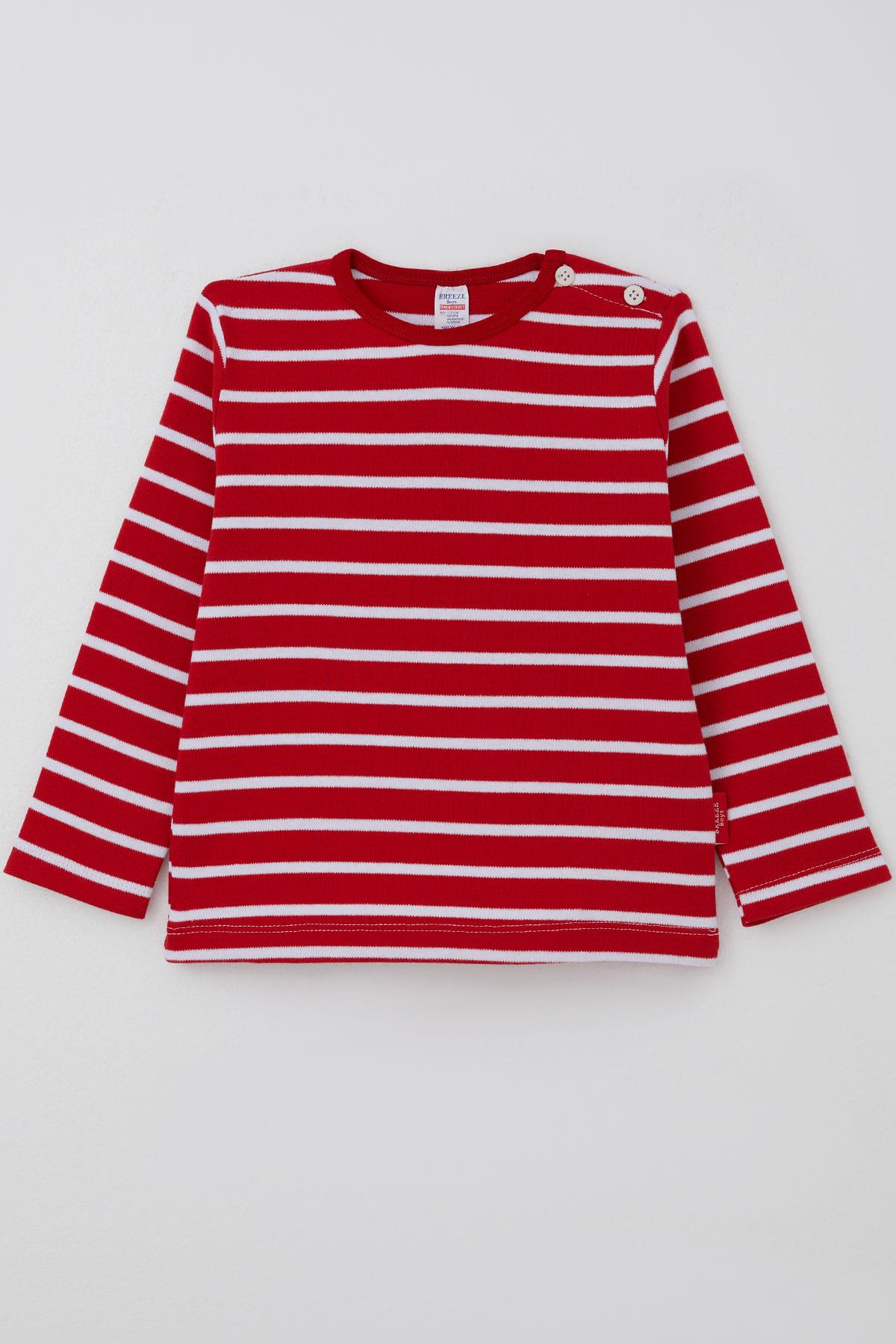 Breeze Erkek Bebek Uzun Kollu Tişört Patlı Kırmızı (9 Ay-3 Yaş)