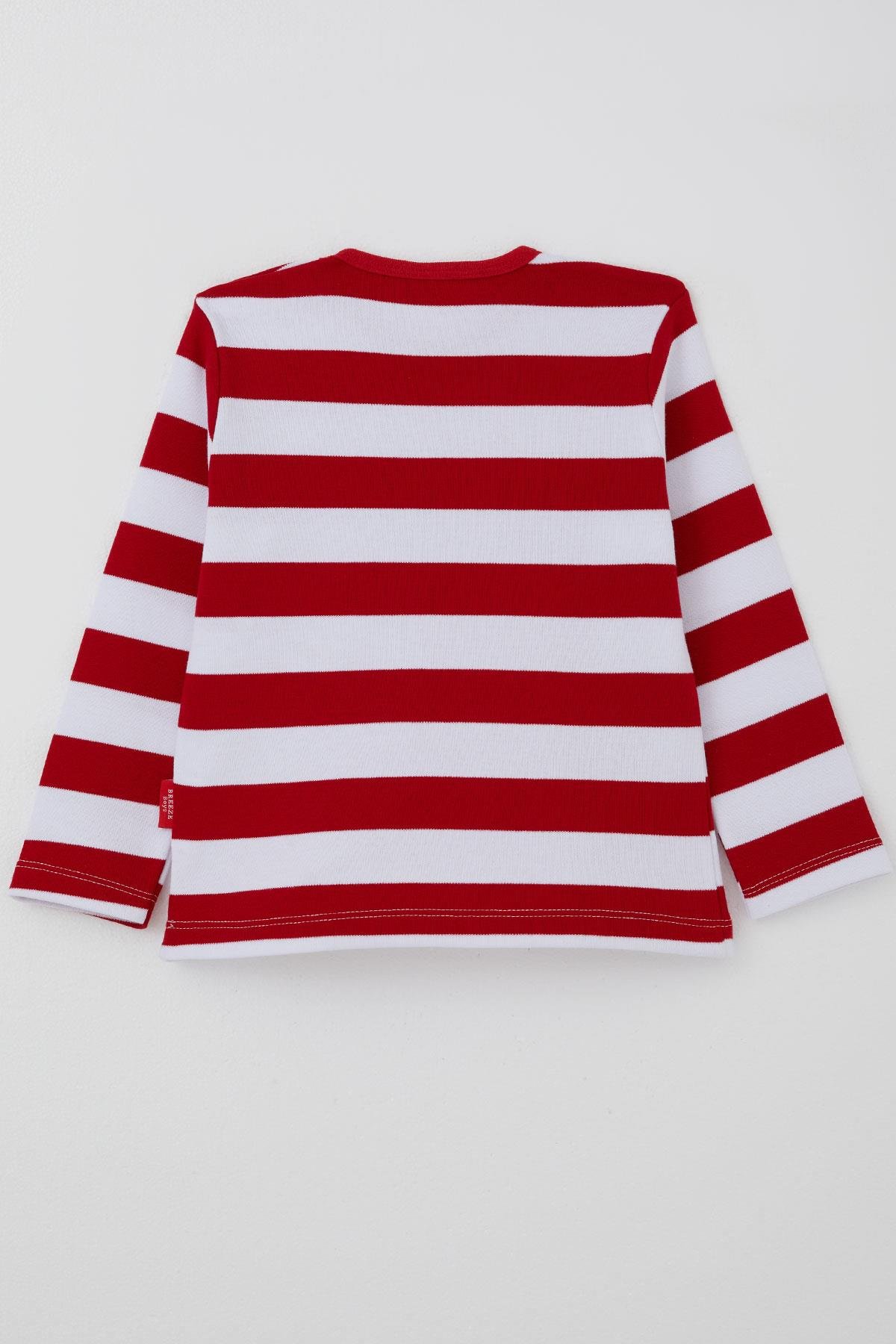Breeze Erkek Bebek Uzun Kollu Tişört Patlı Kırmızı (9 Ay-3 Yaş)