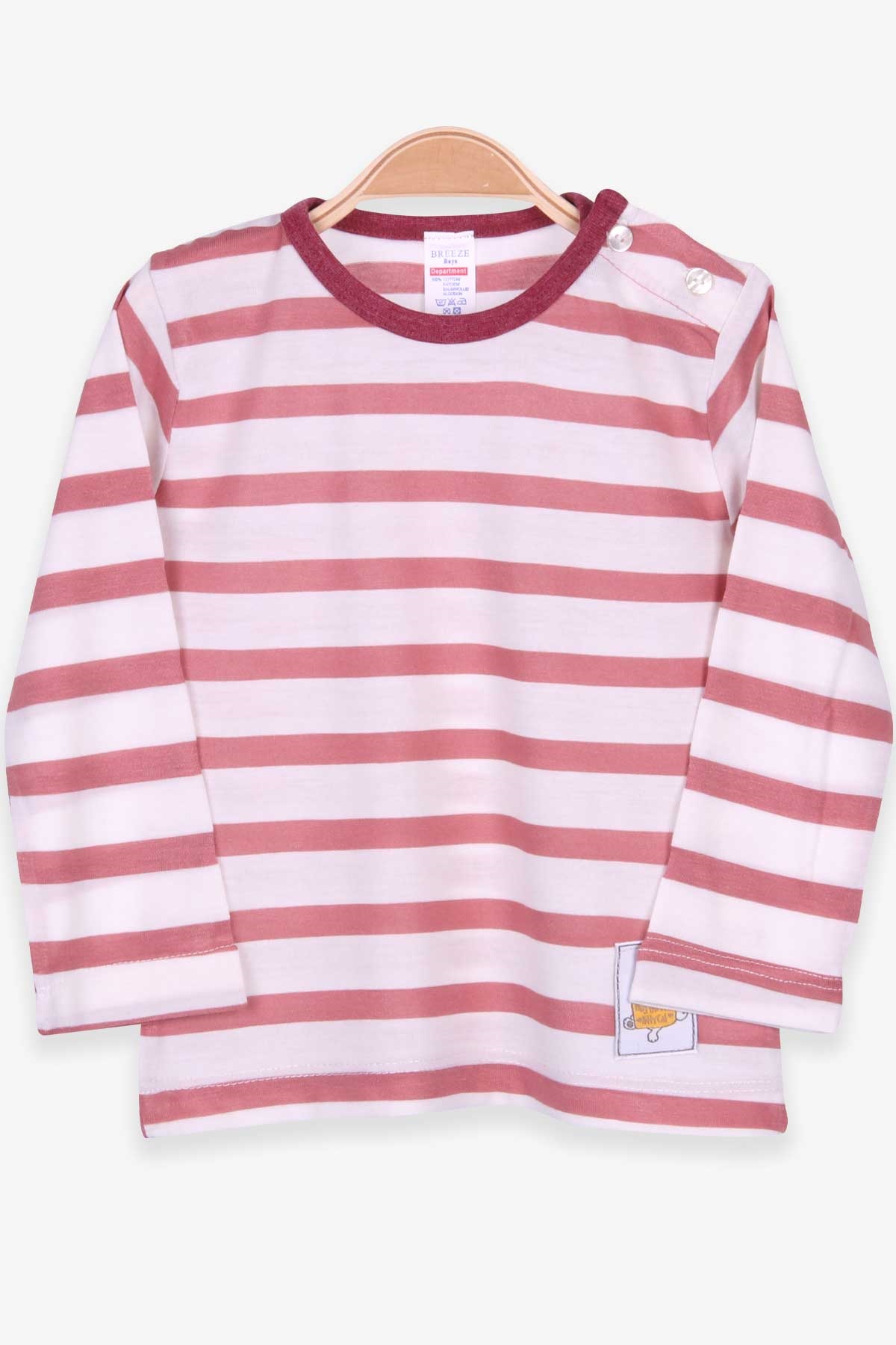 Breeze Erkek Bebek Uzun Kollu Tişört Patlı Çizgili Ekru (9 Ay-3 Yaş)