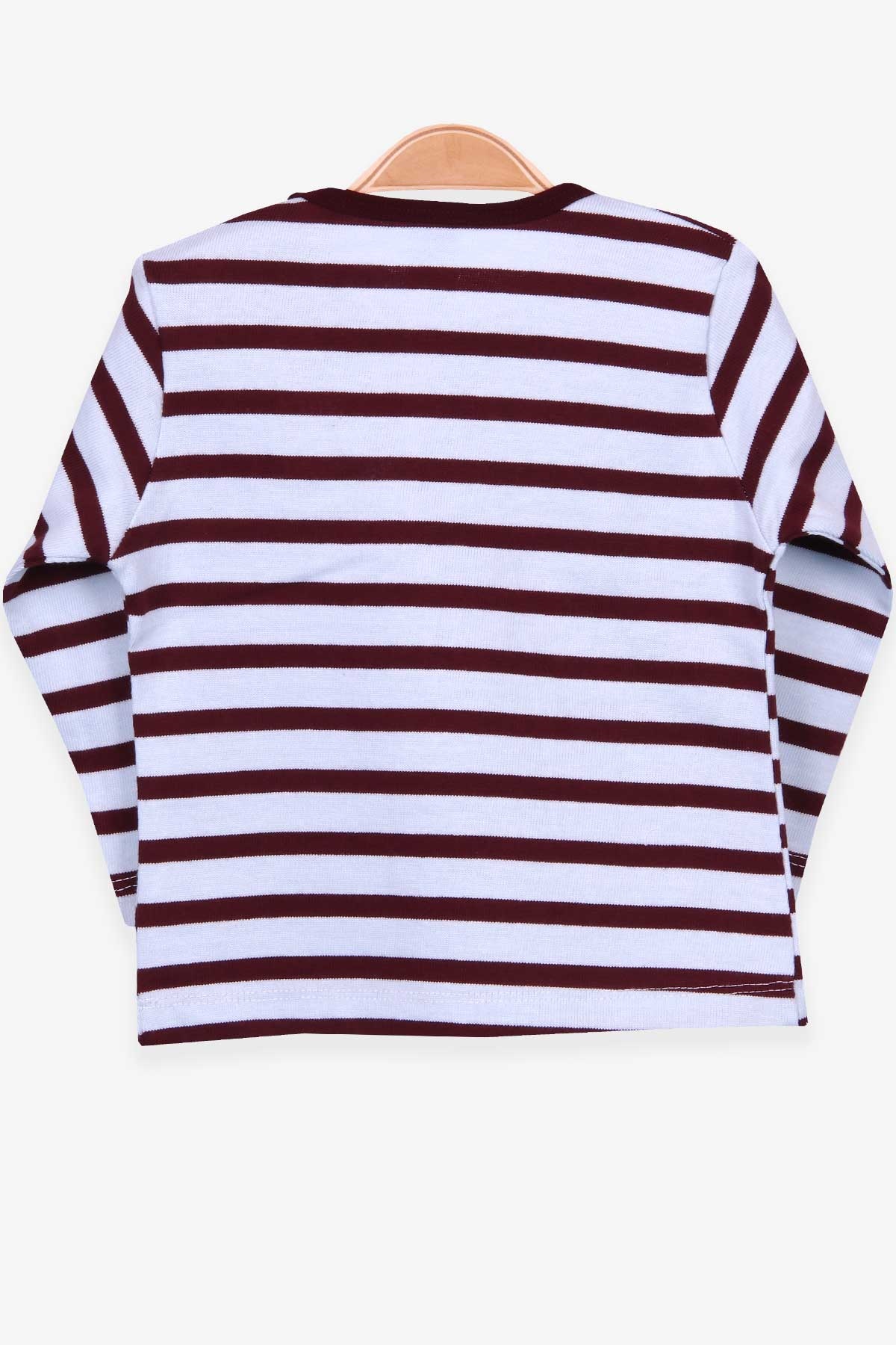 Breeze Erkek Bebek Uzun Kollu Tişört Patlı Çizgili Bordo (9 Ay-3 Yaş)