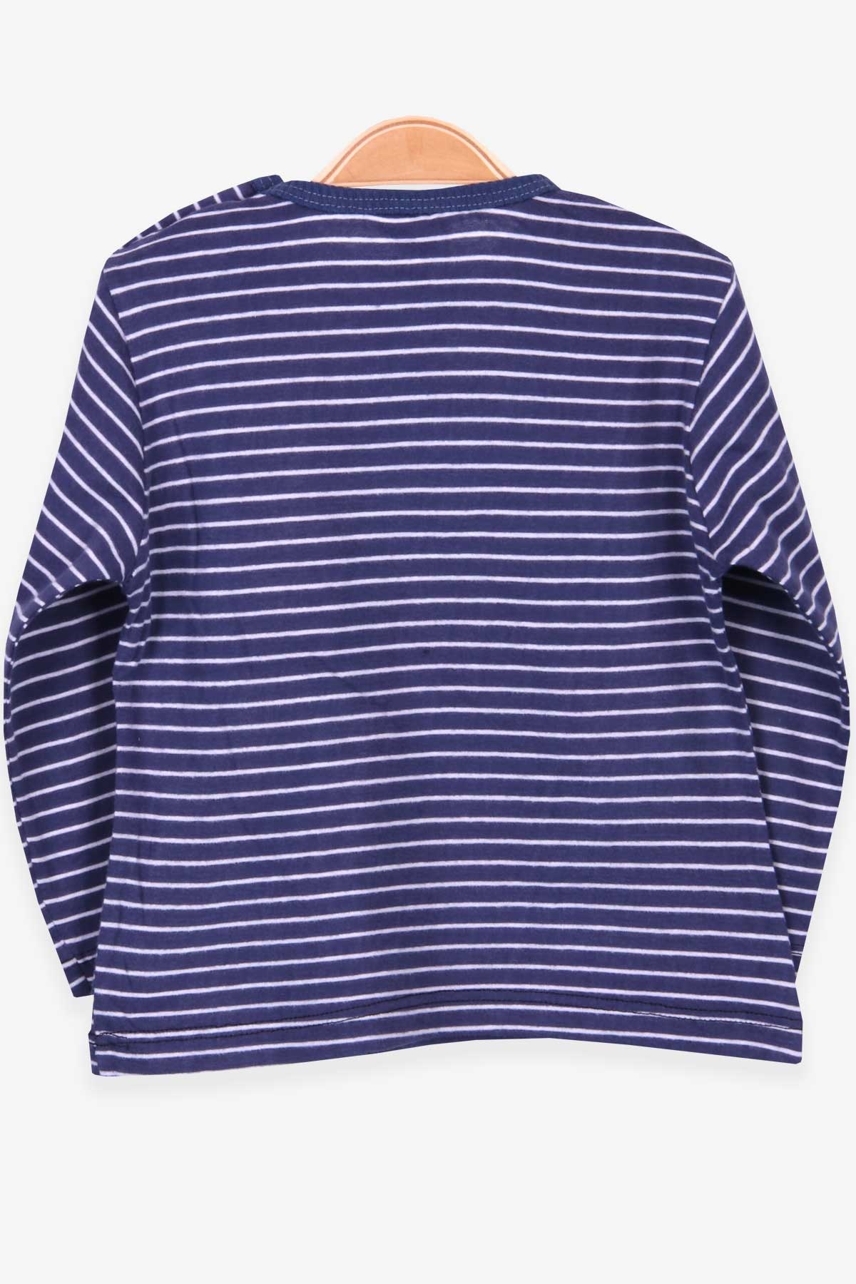 Breeze Erkek Bebek Uzun Kollu Tişört Patlı Çizgili İndigo (9 Ay-3 Yaş)