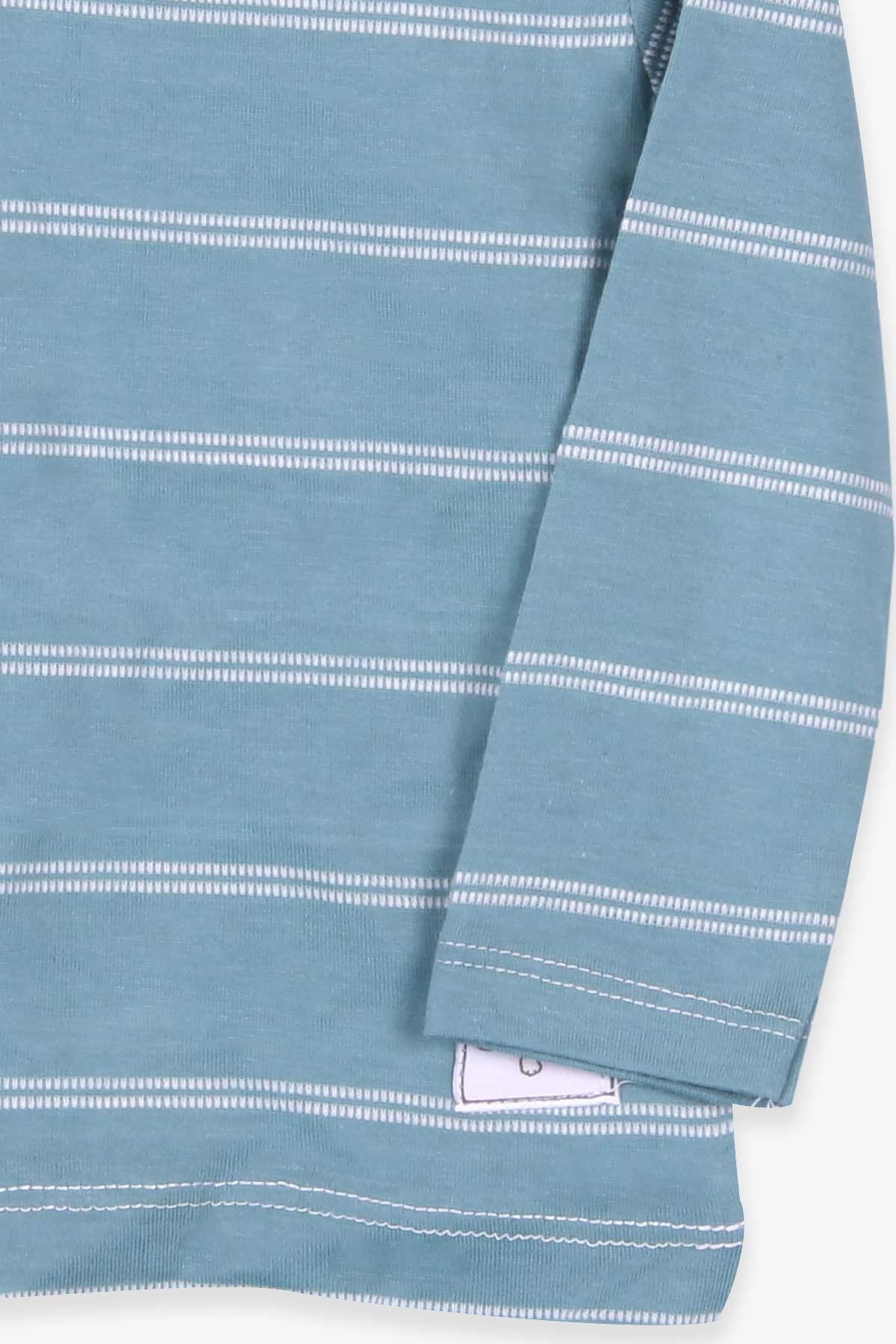 Breeze Erkek Bebek Uzun Kollu Tişört Patlı Çizgili Mint Yeşili (9 Ay-3 Yaş)
