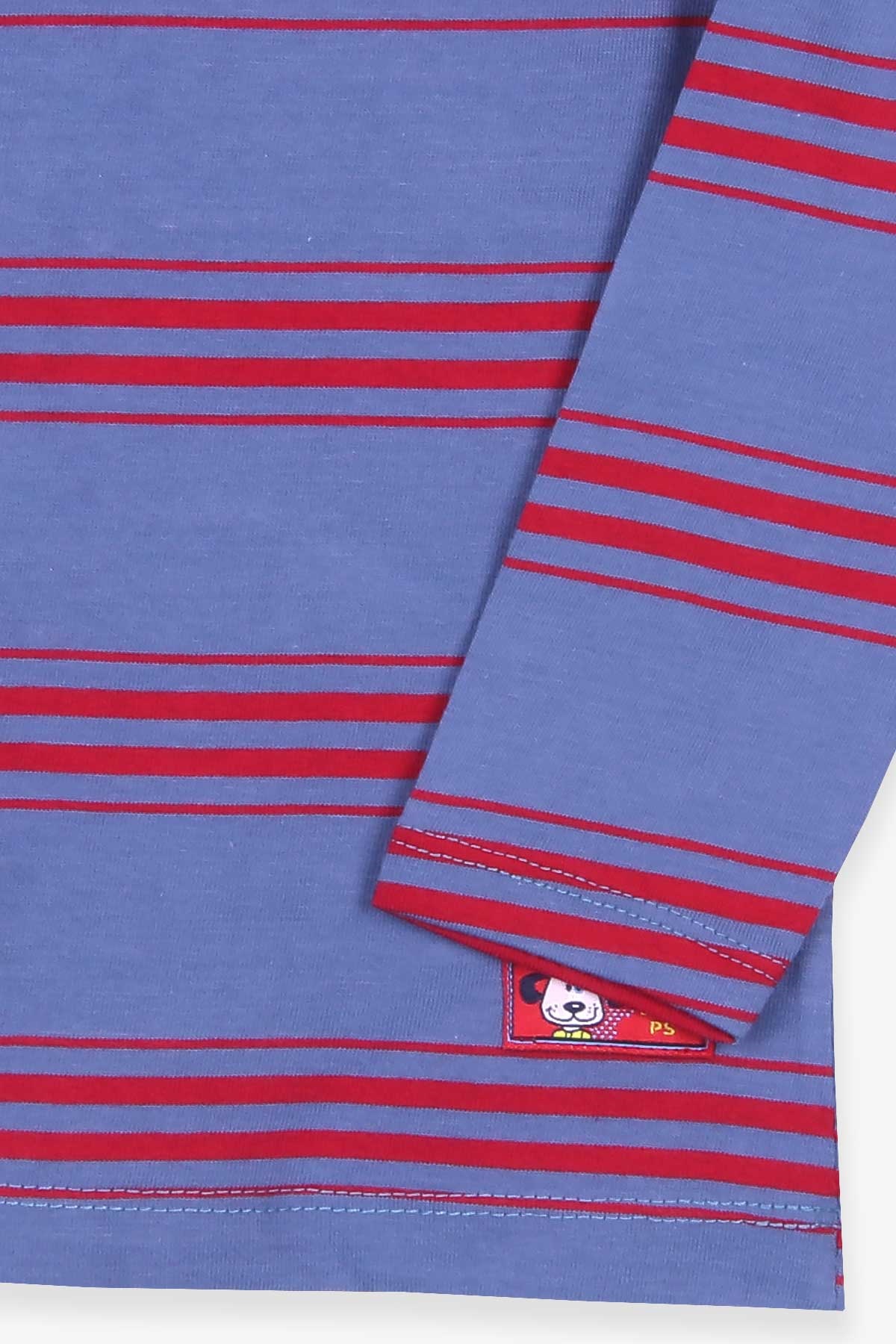 Breeze Erkek Bebek Uzun Kollu Tişört Patlı Çizgili Mavi (9 Ay-3 Yaş)
