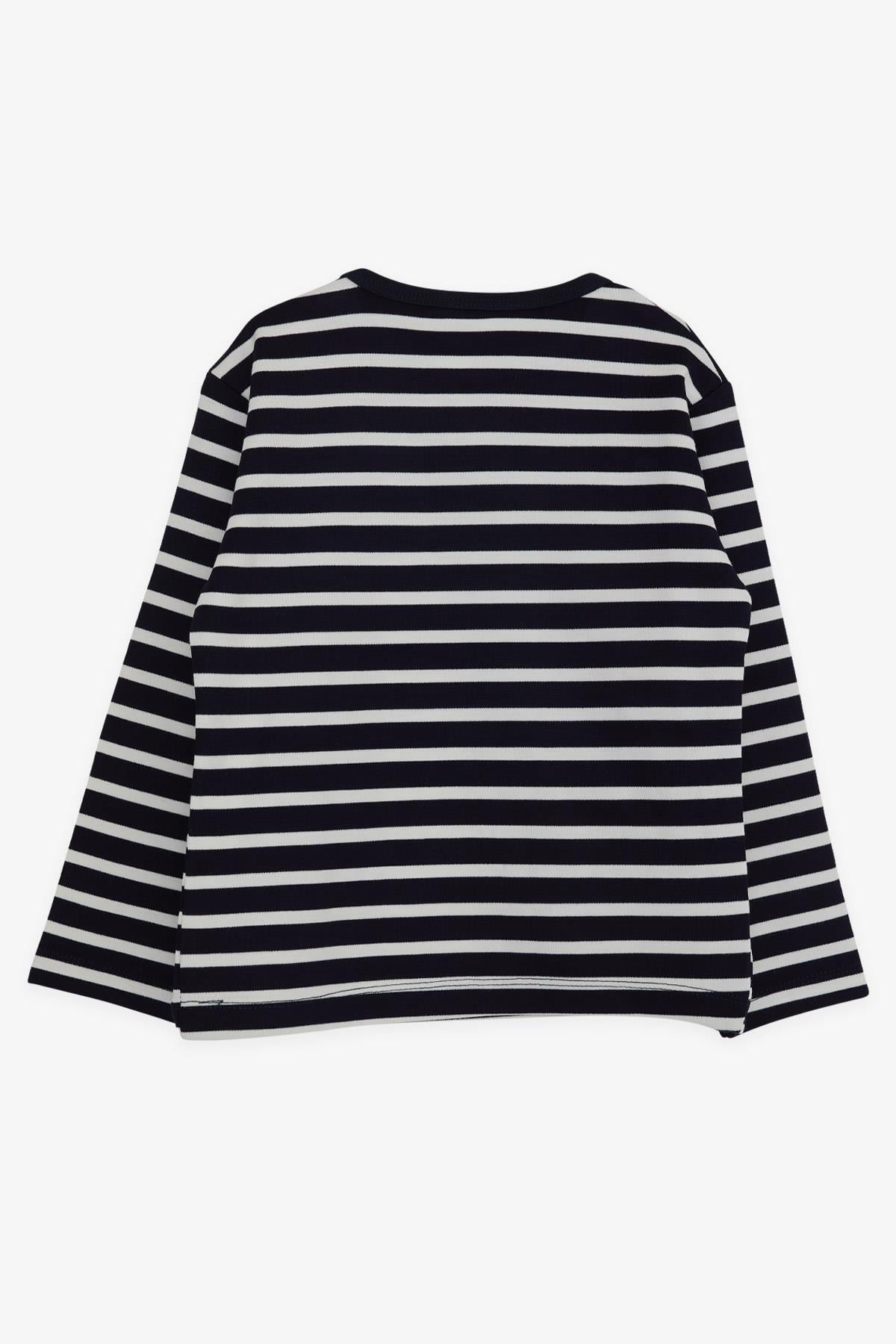 Breeze Erkek Bebek Uzun Kollu Tişört Patlı Bebek Ayıcık Baskılı Lacivert (9 Ay-3 Yaş)