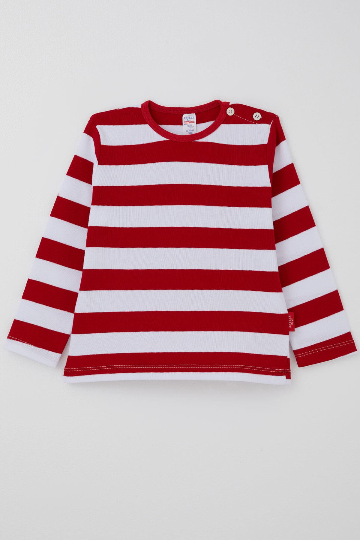 Breeze Erkek Bebek Uzun Kollu Tişört Patlı Kırmızı (9 Ay-3 Yaş)