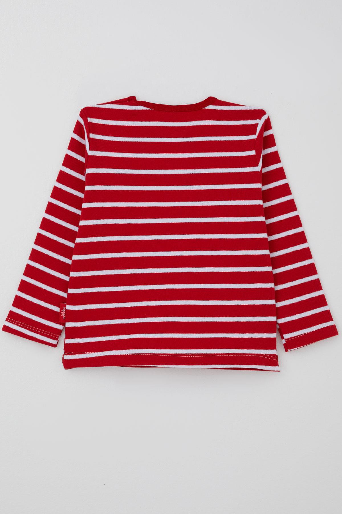 Breeze Erkek Bebek Uzun Kollu Tişört Patlı Kırmızı (9 Ay-3 Yaş)