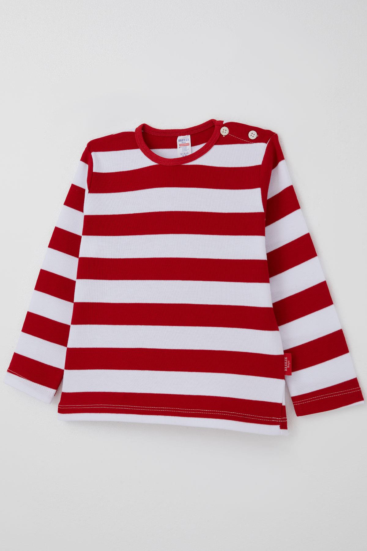 Breeze Erkek Bebek Uzun Kollu Tişört Patlı Kırmızı (9 Ay-3 Yaş)