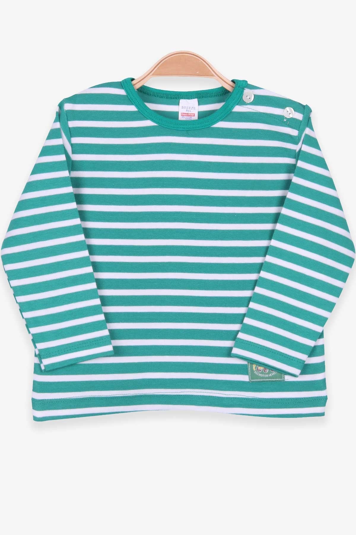 Breeze Erkek Bebek Uzun Kollu Tişört Patlı Çizgili Yeşil (9 Ay-3 Yaş)