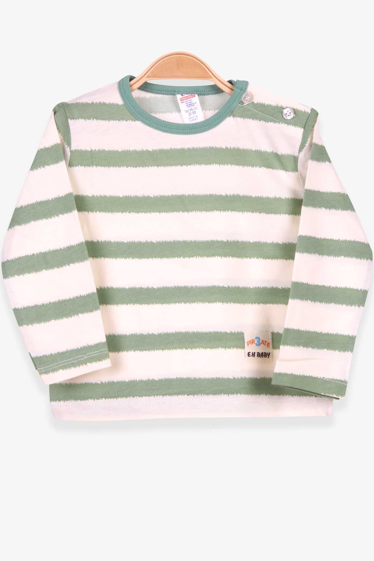 Breeze Erkek Bebek Uzun Kollu Tişört Patlı Çizgili Krem (9 Ay-3 Yaş)