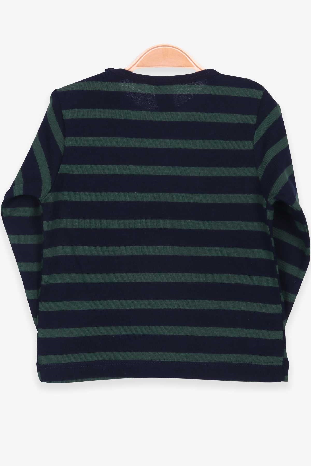 Breeze Erkek Bebek Uzun Kollu Tişört Patlı Çizgili Lacivert (9 Ay-3 Yaş)